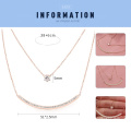 Minimalist Double Layered Rose Gold Crystal Zircon Smile Sign Inspiration Choker Chain Necklace